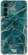 HappyCase Samsung Galaxy S21 FE Hoesje Flexibel TPU Aqua Marmer Print afbeelding 1