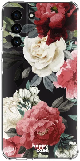 HappyCase Samsung Galaxy S21 FE Hoesje Flexibel TPU Rozen Print afbeelding 1