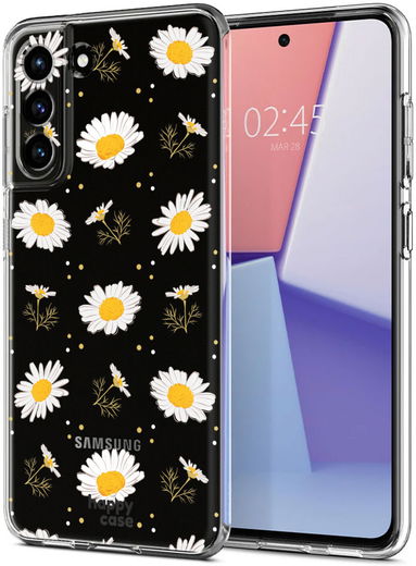 HappyCase Samsung Galaxy S21 FE Hoesje Flexibel TPU Bloemen Print afbeelding 2