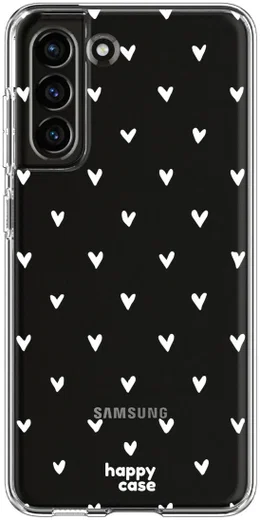 HappyCase Samsung Galaxy S21 FE Hoesje Flexibel TPU Hartjes Print afbeelding 1