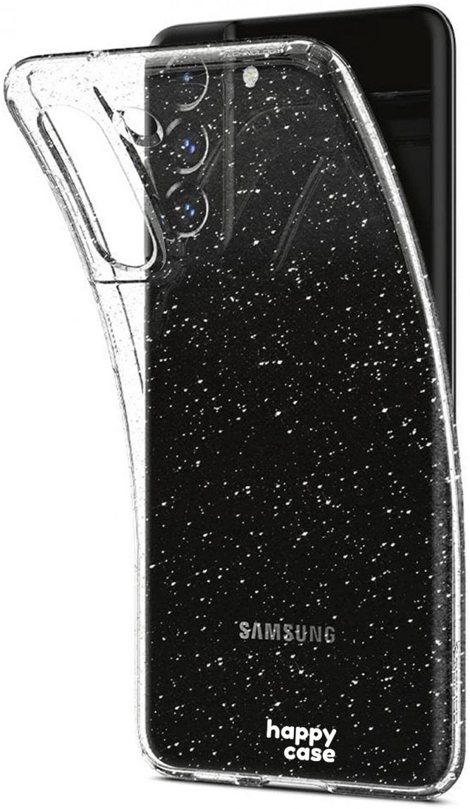 HappyCase Samsung Galaxy S21 FE Hoesje Flexibel TPU Glitter Print afbeelding 2