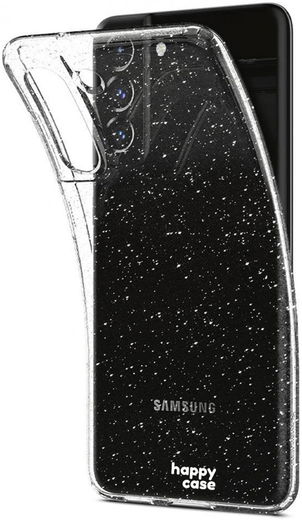 HappyCase Samsung Galaxy S21 FE Hoesje Flexibel TPU Glitter Print afbeelding 2