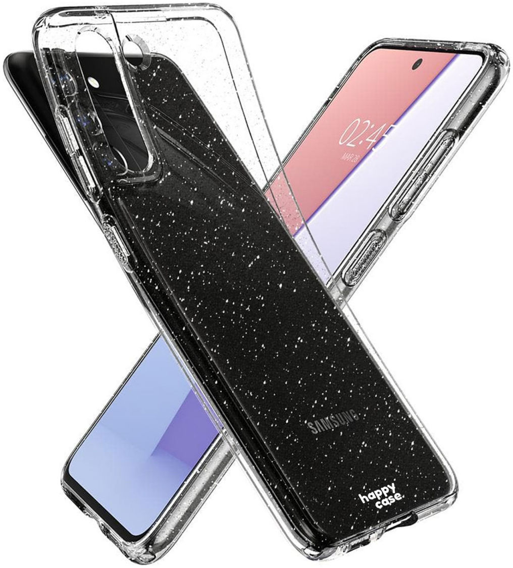 HappyCase Samsung Galaxy S21 FE Hoesje Flexibel TPU Glitter Print afbeelding 4