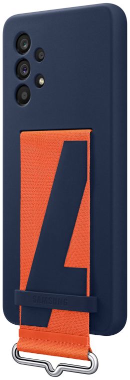 Origineel Samsung Galaxy A53 Hoesje Silicone Cover met Band Blauw afbeelding 2