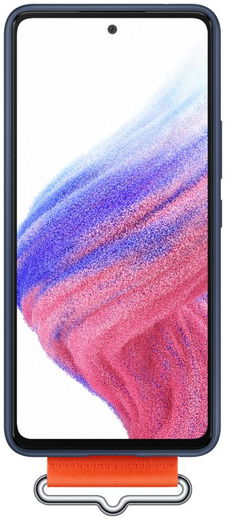 Origineel Samsung Galaxy A53 Hoesje Silicone Cover met Band Blauw afbeelding 3