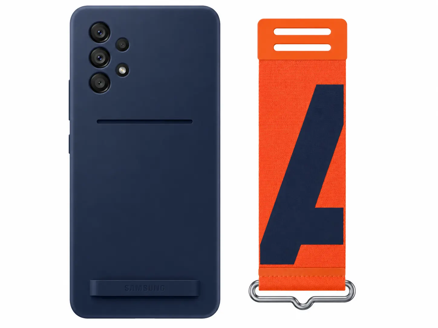 Origineel Samsung Galaxy A53 Hoesje Silicone Cover met Band Blauw afbeelding 2