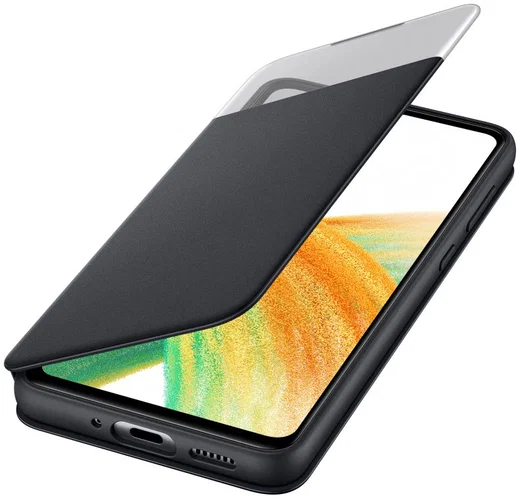 Origineel Samsung Galaxy A33 Hoesje Smart Clear View Cover Zwart afbeelding 1