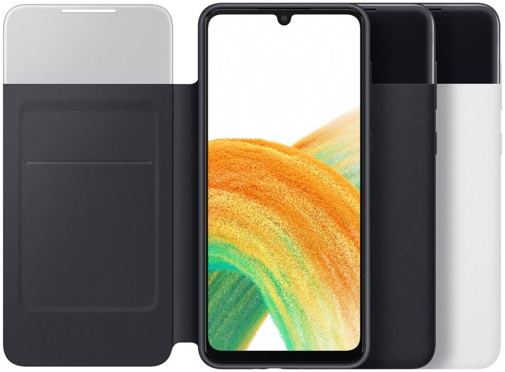 Origineel Samsung Galaxy A33 Hoesje Smart Clear View Cover Zwart afbeelding 6