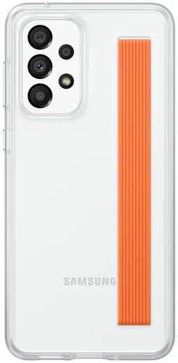 Origineel Samsung Galaxy A33 Hoesje Slim Strap Cover Wit/Oranje afbeelding 2