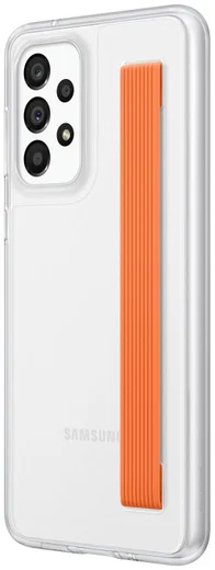 Origineel Samsung Galaxy A33 Hoesje Slim Strap Cover Wit/Oranje afbeelding 1
