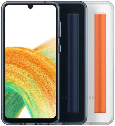 Origineel Samsung Galaxy A33 Hoesje Slim Strap Cover Wit/Oranje afbeelding 7