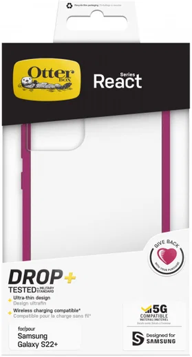 OtterBox React Samsung Galaxy S22 Plus Hoesje Transparant Roze afbeelding 7