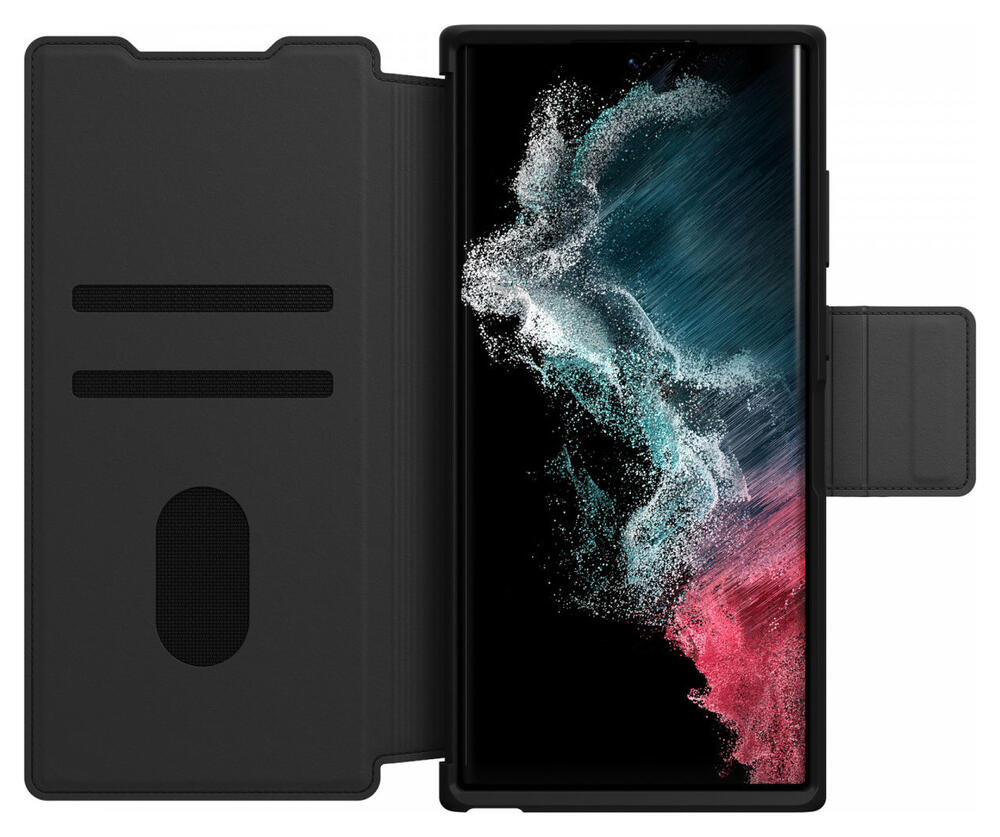 Otterbox Strada Samsung Galaxy S22 Ultra Hoesje Echt Leer Zwart afbeelding 1