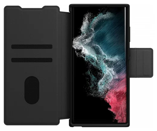 Otterbox Strada Samsung Galaxy S22 Ultra Hoesje Echt Leer Zwart afbeelding 1