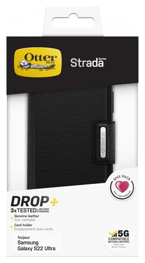 Otterbox Strada Samsung Galaxy S22 Ultra Hoesje Echt Leer Zwart afbeelding 11