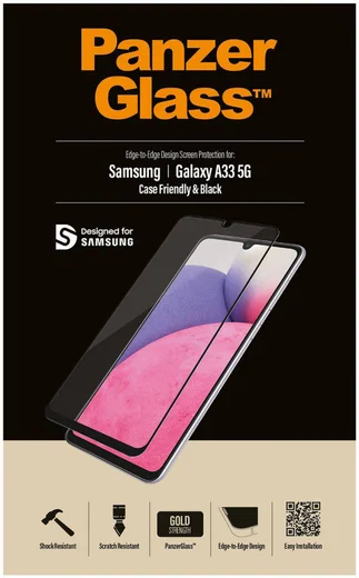 PanzerGlass Samsung Galaxy A33 Screenprotector Case Friendly Zwart afbeelding 1
