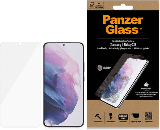 PanzerGlass Samsung Galaxy S22 Protector Fingerprint & Case Friendly afbeelding 7