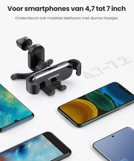 UGREEN Universele Ventilatierooster Autohouder voor Telefoons Zwart afbeelding 10