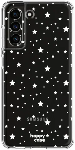 HappyCase Samsung Galaxy S21 FE Hoesje Flexibel TPU Sterretjes Print afbeelding 1