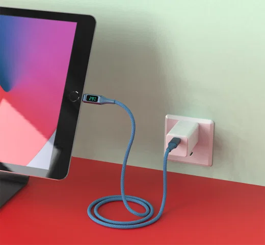 4smarts DigitCord 30W USB-C naar Lightning Kabel MFI 3A Blauw 1.5M afbeelding 4