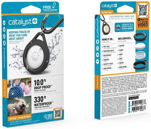 Catalyst Hang It Apple AirTag Sleutelhanger Waterdichte Hoes Zwart afbeelding 7