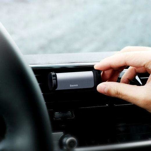 Baseus Steel Cannon Compacte Ventilatierooster Telefoonhouder Zwart afbeelding 9
