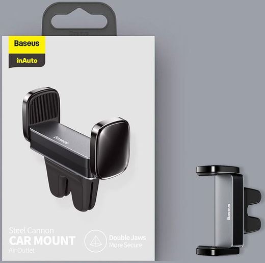 Baseus Steel Cannon Compacte Ventilatierooster Telefoonhouder Zwart afbeelding 12