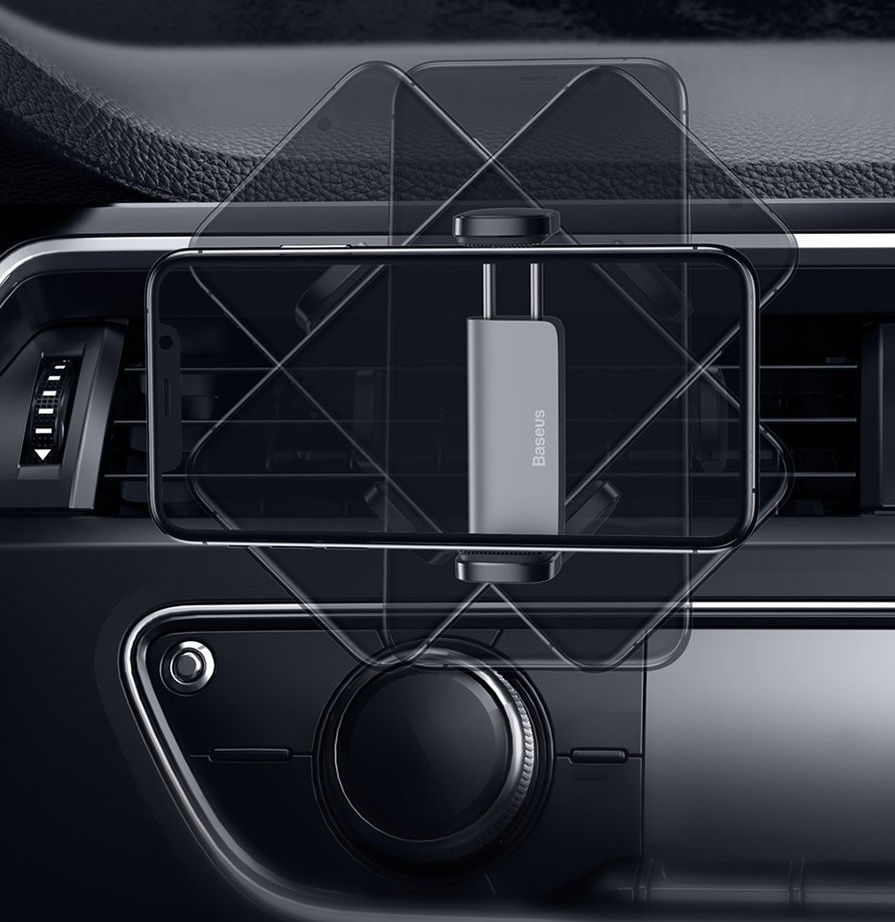 Baseus Steel Cannon Compacte Ventilatierooster Telefoonhouder Zwart afbeelding 7