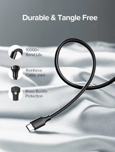 UGREEN USB-A naar USB-C Kabel 3A Fast Charge 0.5 Meter Wit afbeelding 7