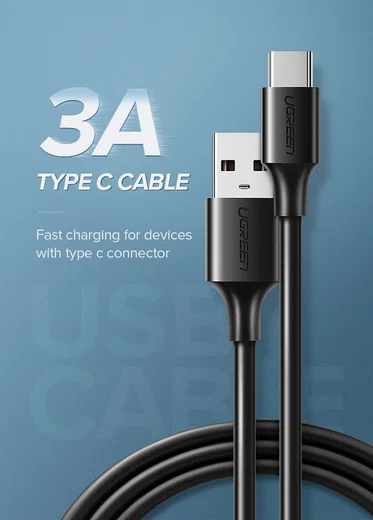 UGREEN USB-A naar USB-C Kabel 3A Fast Charge 0.5 Meter Wit afbeelding 9