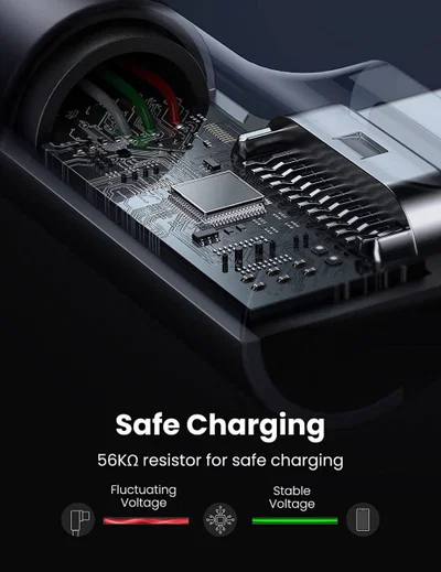 UGREEN 90° Haakse USB-A naar USB-C Kabel 3A Fast Charge 1 Meter Zwart afbeelding 6