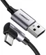 UGREEN 90° Haakse USB-A naar USB-C Kabel 3A Fast Charge 1 Meter Zwart afbeelding 2