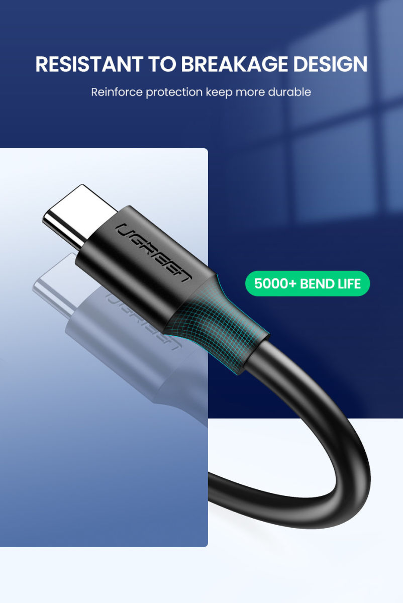 UGREEN USB-A naar USB-C Kabel USB 3.0 / 3A Fast Charge 2 Meter Zwart afbeelding 7