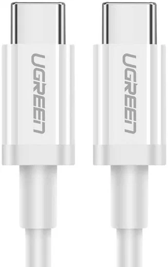 UGREEN USB-C naar USB-C Kabel 60W Data en Oplaadkabel 1.5M Wit afbeelding 1