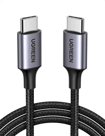 UGREEN Gevlochten USB-C naar USB-C Kabel 60W PD Charge 0,5 Meter Zwart afbeelding 1