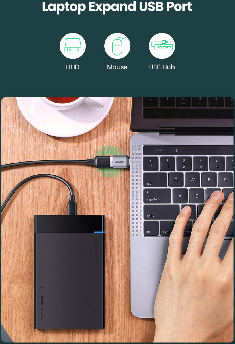 UGREEN USB-C naar USB-A 3.0 Adapter On The Go Converter Grijs afbeelding 8