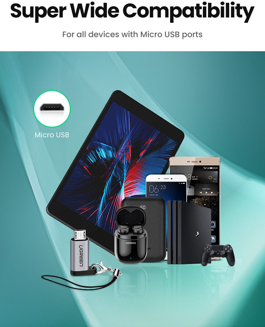 UGREEN USB-C naar Micro-USB Adapter On The Go Converter Grijs afbeelding 5