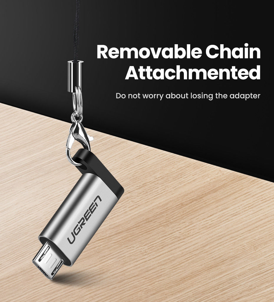 UGREEN USB-C naar Micro-USB Adapter On The Go Converter Grijs afbeelding 7