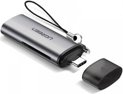 UGREEN USB-C 3.1 naar SD / Micro-SD (TF) Kaartlezer Grijs afbeelding