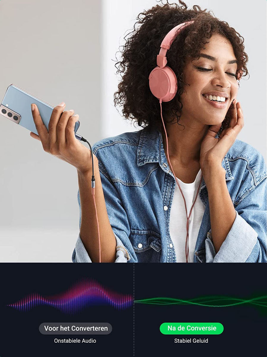 UGREEN USB-C naar 3.5mm Jack Headset Adapter met DAC chip Grijs afbeelding 6