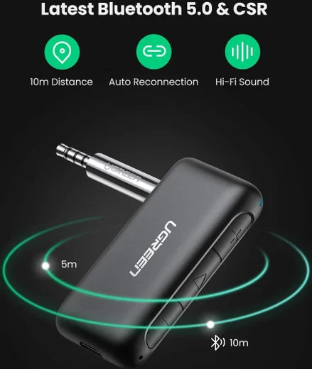 UGREEN Bluetooth Audio Receiver met 3.5MM Jack AUX Aansluiting afbeelding 2