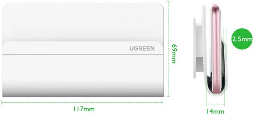 Ymapinc 2 Stks Wall Mount Telefoon Houder Transparante Muur Telefoon Houder voor Bed Zelfklevende Mobiele Telefoon Wandhouder met Opladen Gat voor Meeste Mobiele Telefoon, Nachtkastje