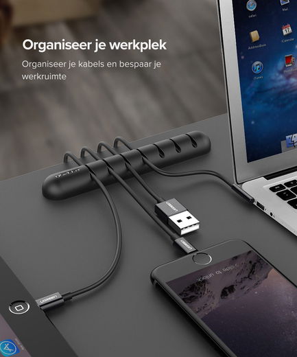 UGREEN Bureau Organizer voor Kabels / Universele Kabelklem Zwart afbeelding 2