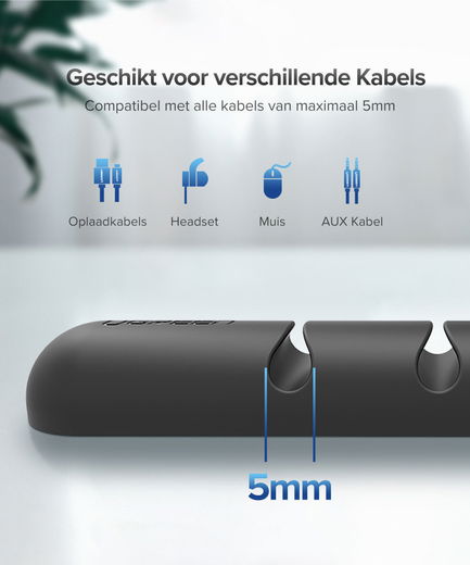 UGREEN Bureau Organizer voor Kabels / Universele Kabelklem Zwart afbeelding 5