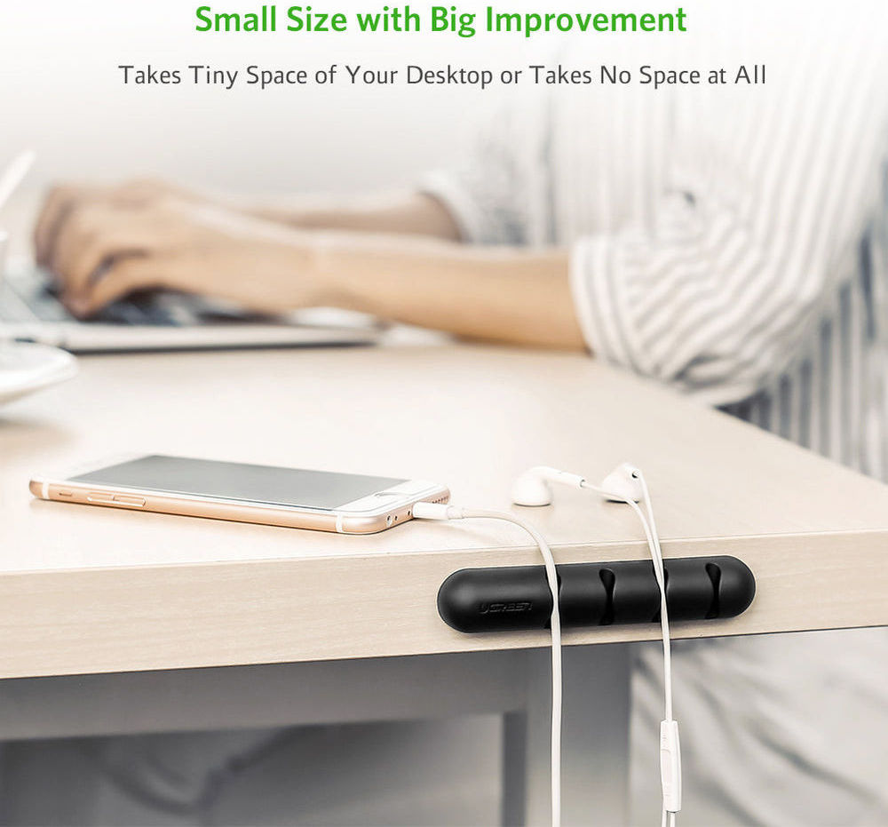 UGREEN Bureau Organizer voor Kabels / Universele Kabelklem Zwart afbeelding 9