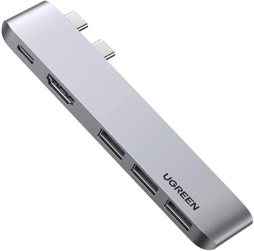 UGREEN 5-in-2 Hub Adapter Met USB-C / HDMI en USB-A Ingang Space Gray afbeelding 1