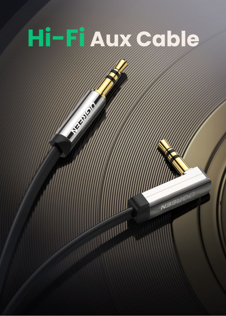 UGREEN 3.5mm Jack naar 3.5mm Jack AUX Kabel Voor Auto / Muziekbox 1.5m afbeelding 2