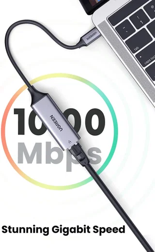 UGREEN USB-C naar Internetkabel Adapter Voor Ethernetingang 1.000 Mbps afbeelding 2
