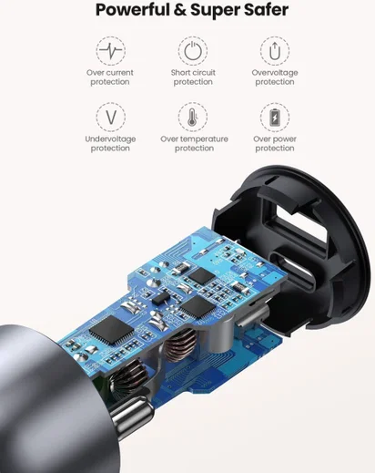 UGREEN Fast Charge Autolader Dubbele Poort 42.5W Universeel QC/PD 3.0 afbeelding 6