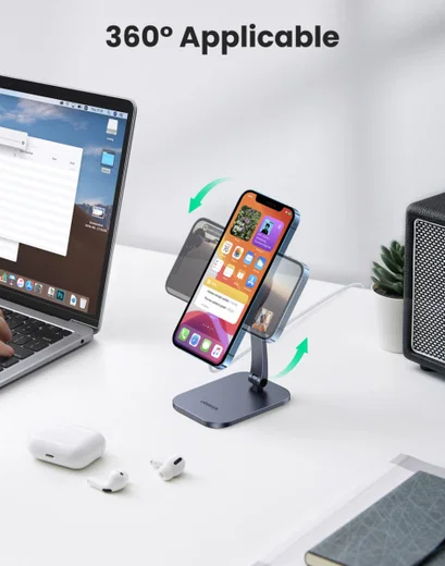 UGREEN Apple MagSafe Opvouwbare Verstelbare Aluminium Bureauhouder afbeelding 3